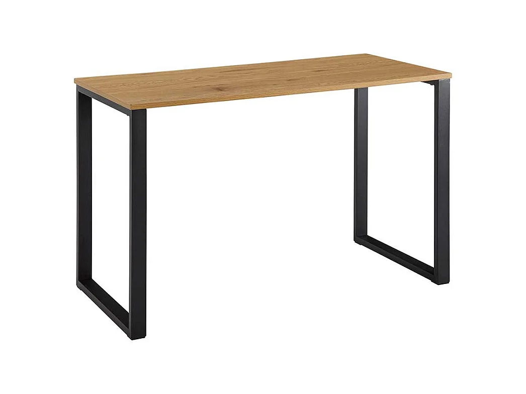 Laptopschreibtisch in Eichefarben & Schwarz Bügelgestell