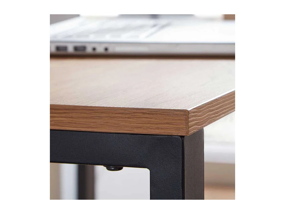 Laptopschreibtisch in Eichefarben & Schwarz Bügelgestell