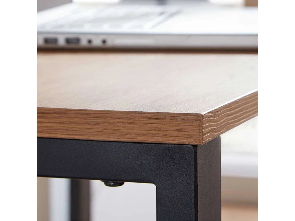 Laptopschreibtisch in Eichefarben & Schwarz Bügelgestell