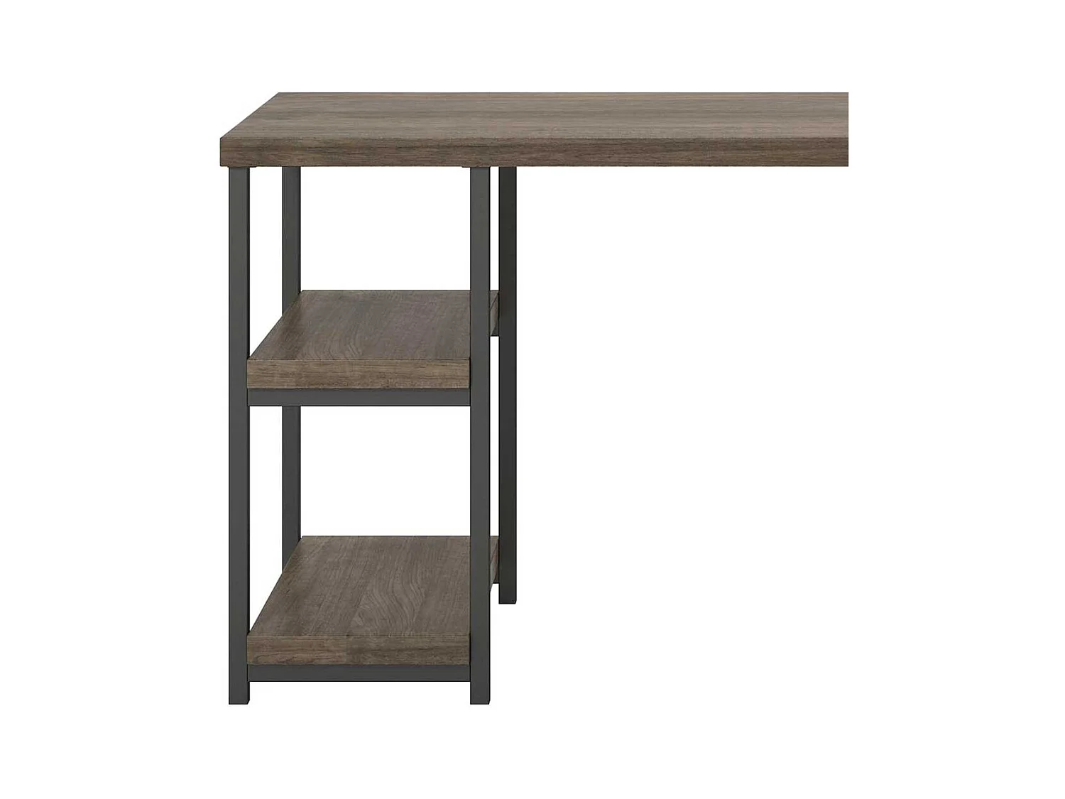 Industry Schreibtisch in Holzoptik Eiche verwittert Seitenregalen