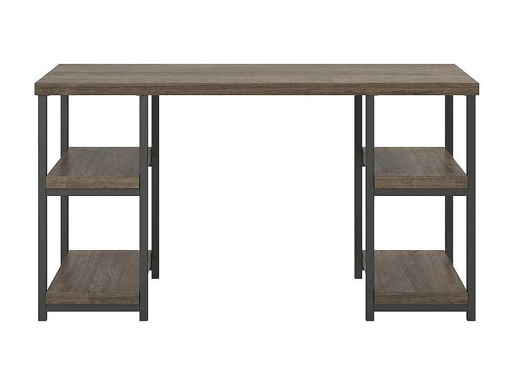 Industry Schreibtisch in Holzoptik Eiche verwittert Seitenregalen