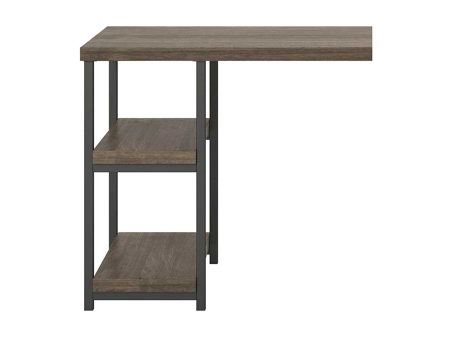 Industry Schreibtisch in Holzoptik Eiche verwittert Seitenregalen