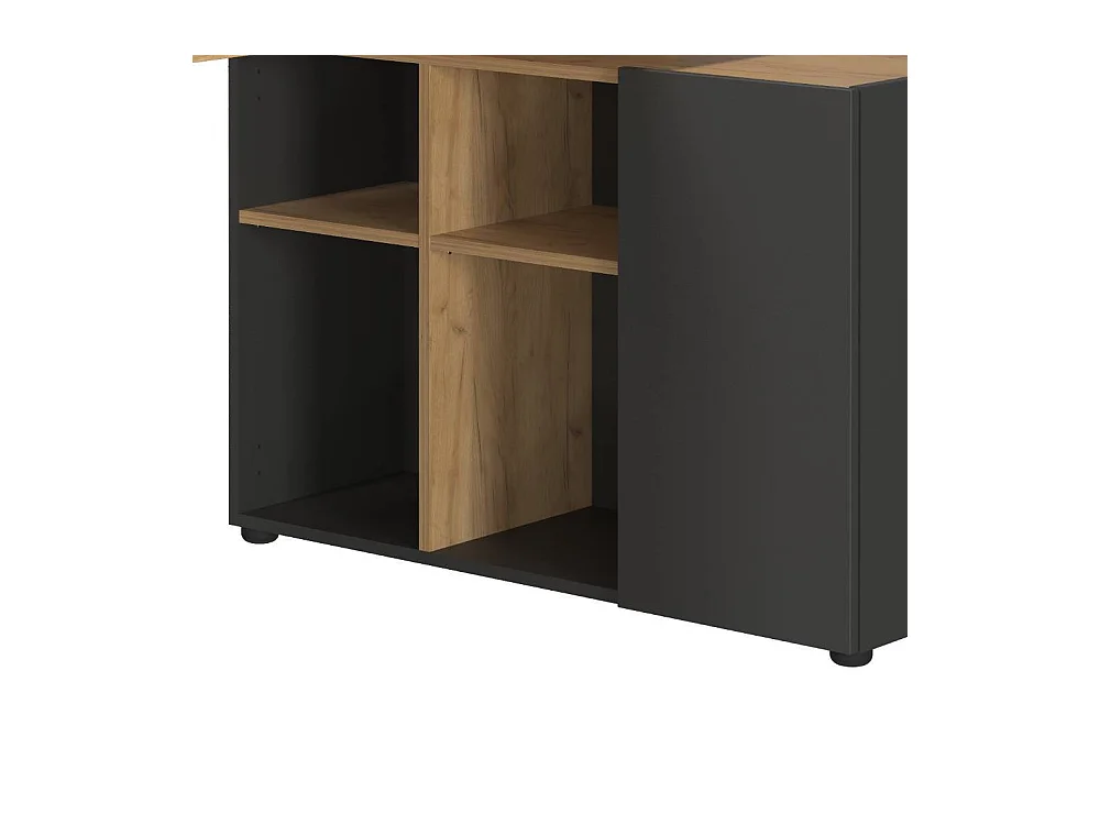 Schreibtisch Bürotisch mit Tür in Wildeichefarben