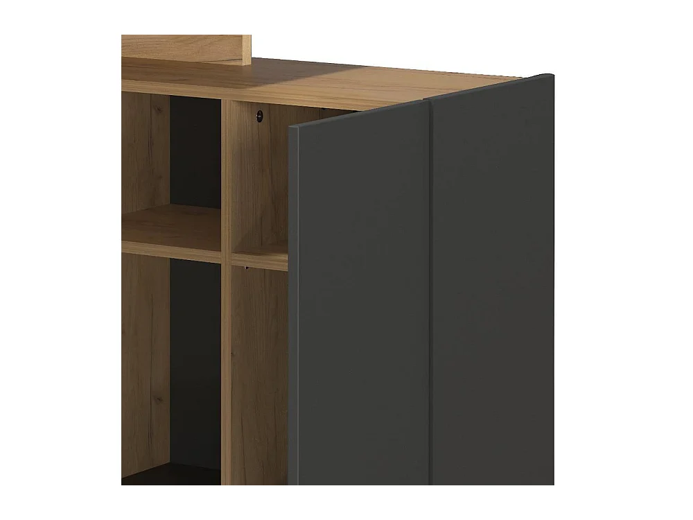 Schreibtisch Bürotisch mit Tür in Wildeichefarben