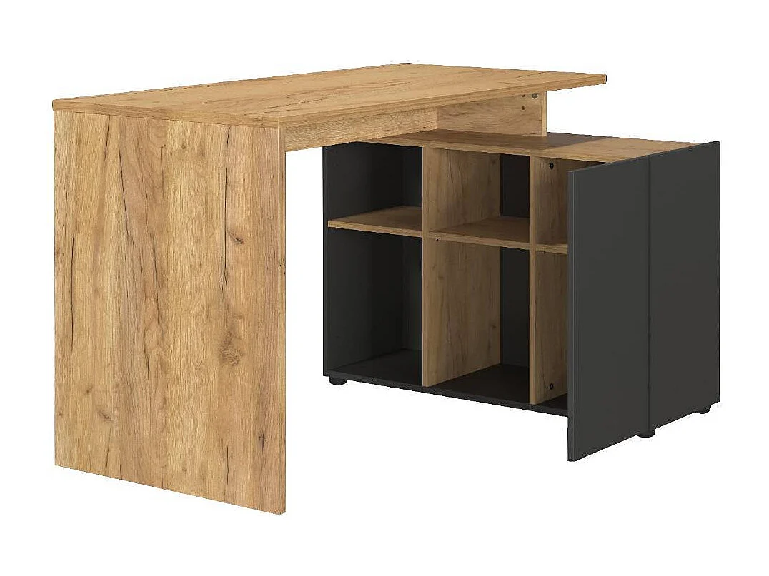 Schreibtisch Bürotisch mit Tür in Wildeichefarben