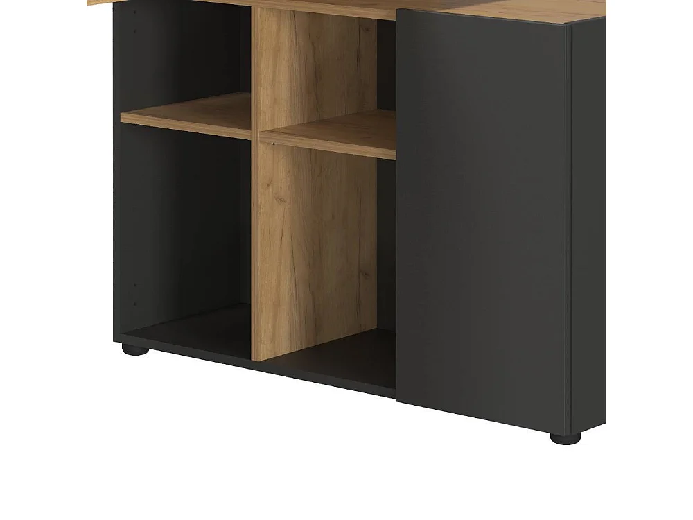 Schreibtisch Bürotisch mit Tür in Wildeichefarben