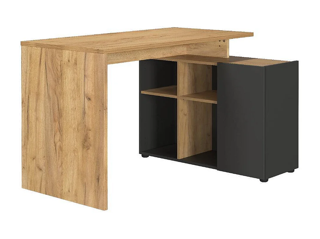 Schreibtisch Bürotisch mit Tür in Wildeichefarben