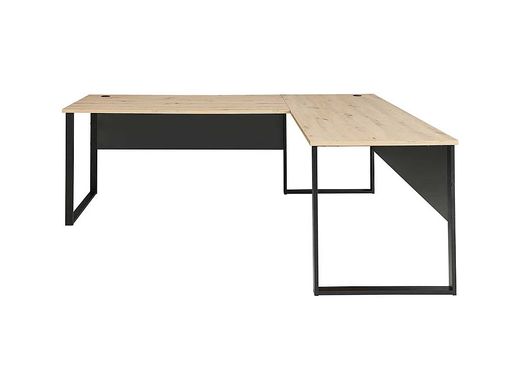 Winkelschreibtische modern in Wildeichefarben Dunkelgrau