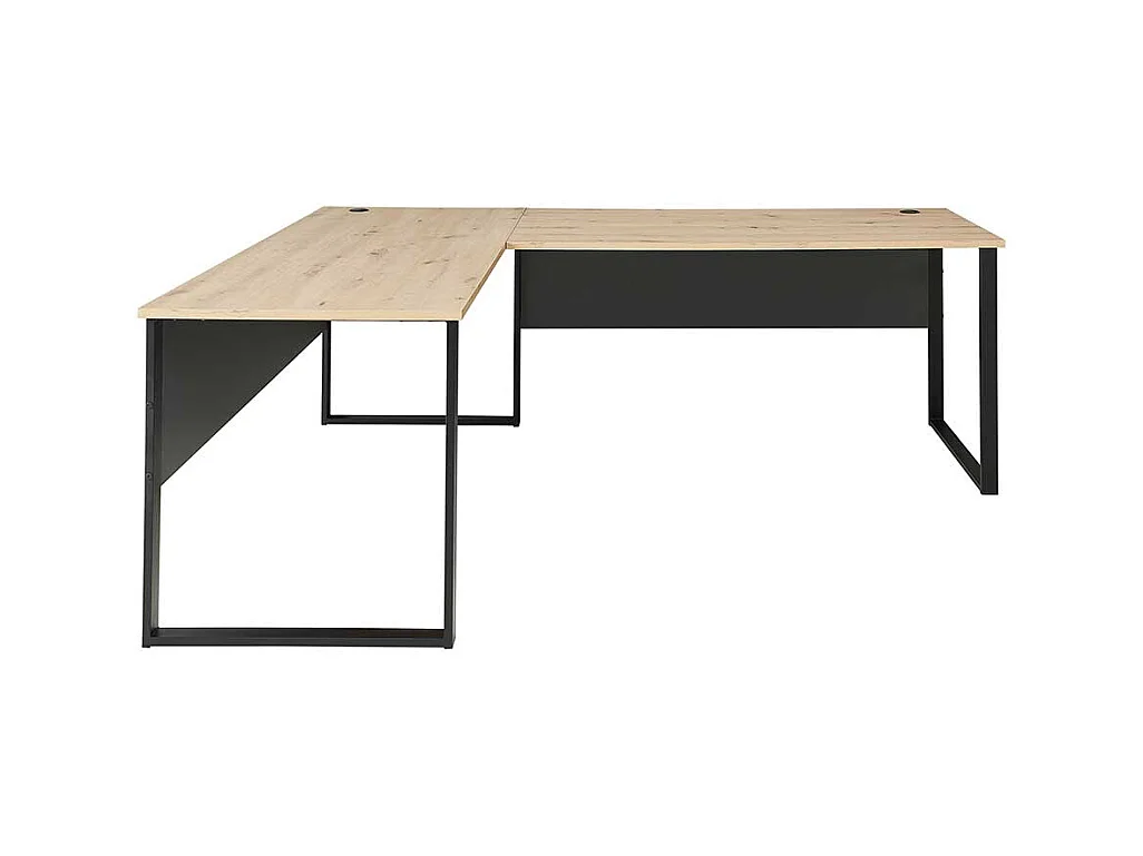 Winkelschreibtische modern in Wildeichefarben Dunkelgrau