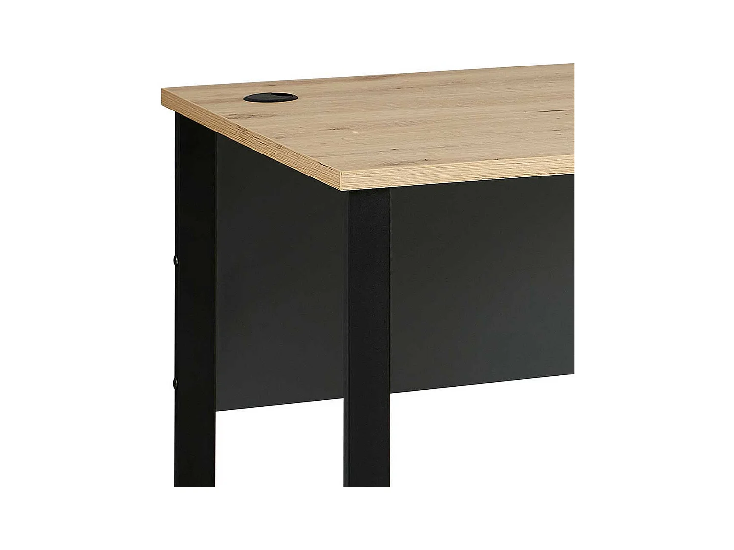 Winkelschreibtische modern in Wildeichefarben Dunkelgrau