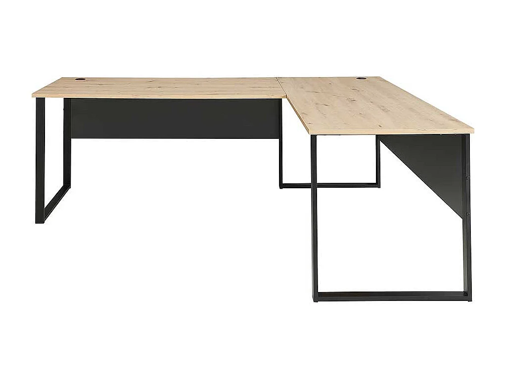 Winkelschreibtische modern in Wildeichefarben Dunkelgrau