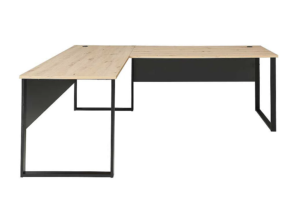 Winkelschreibtische modern in Wildeichefarben Dunkelgrau