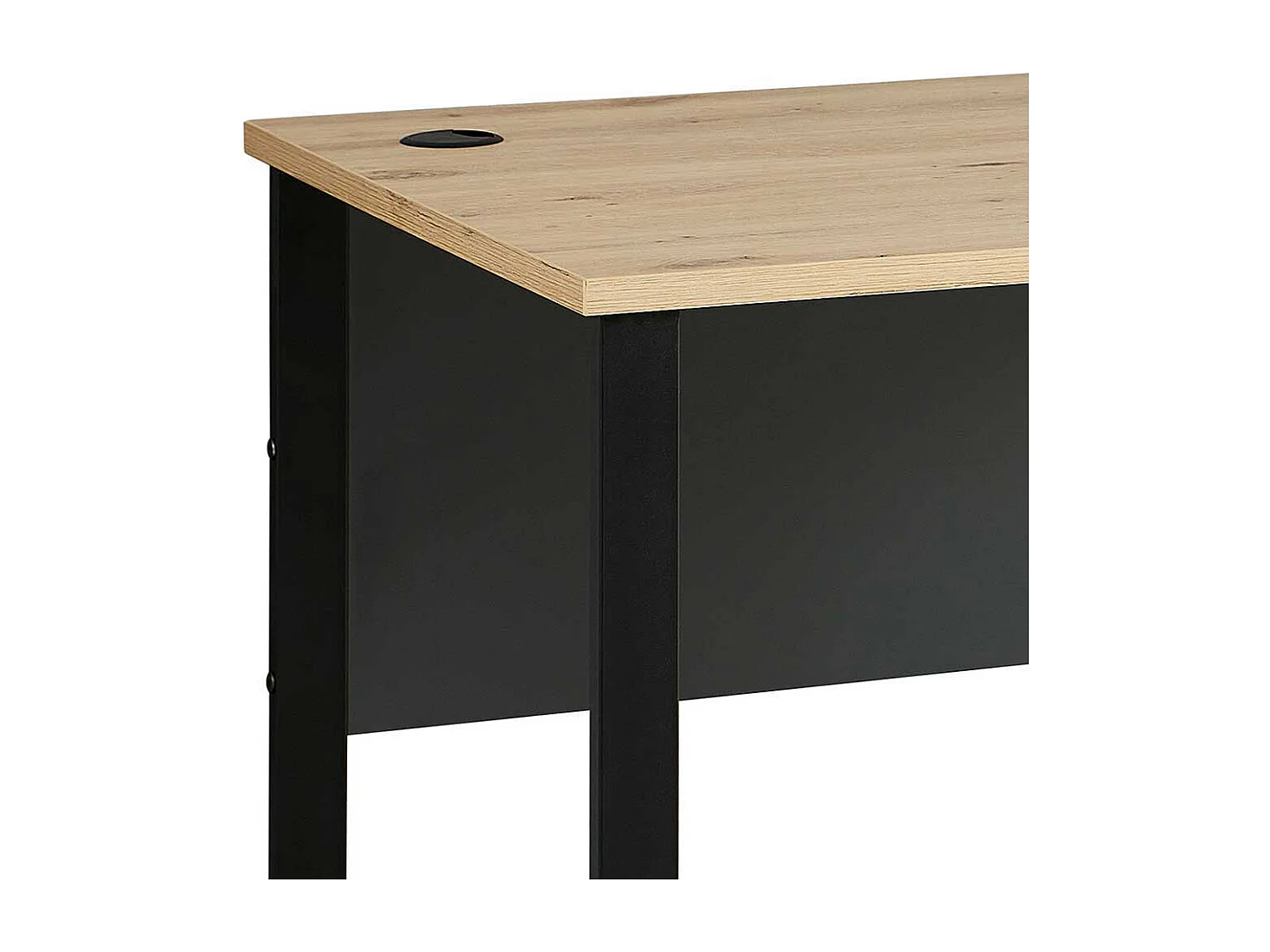 Winkelschreibtische modern in Wildeichefarben Dunkelgrau