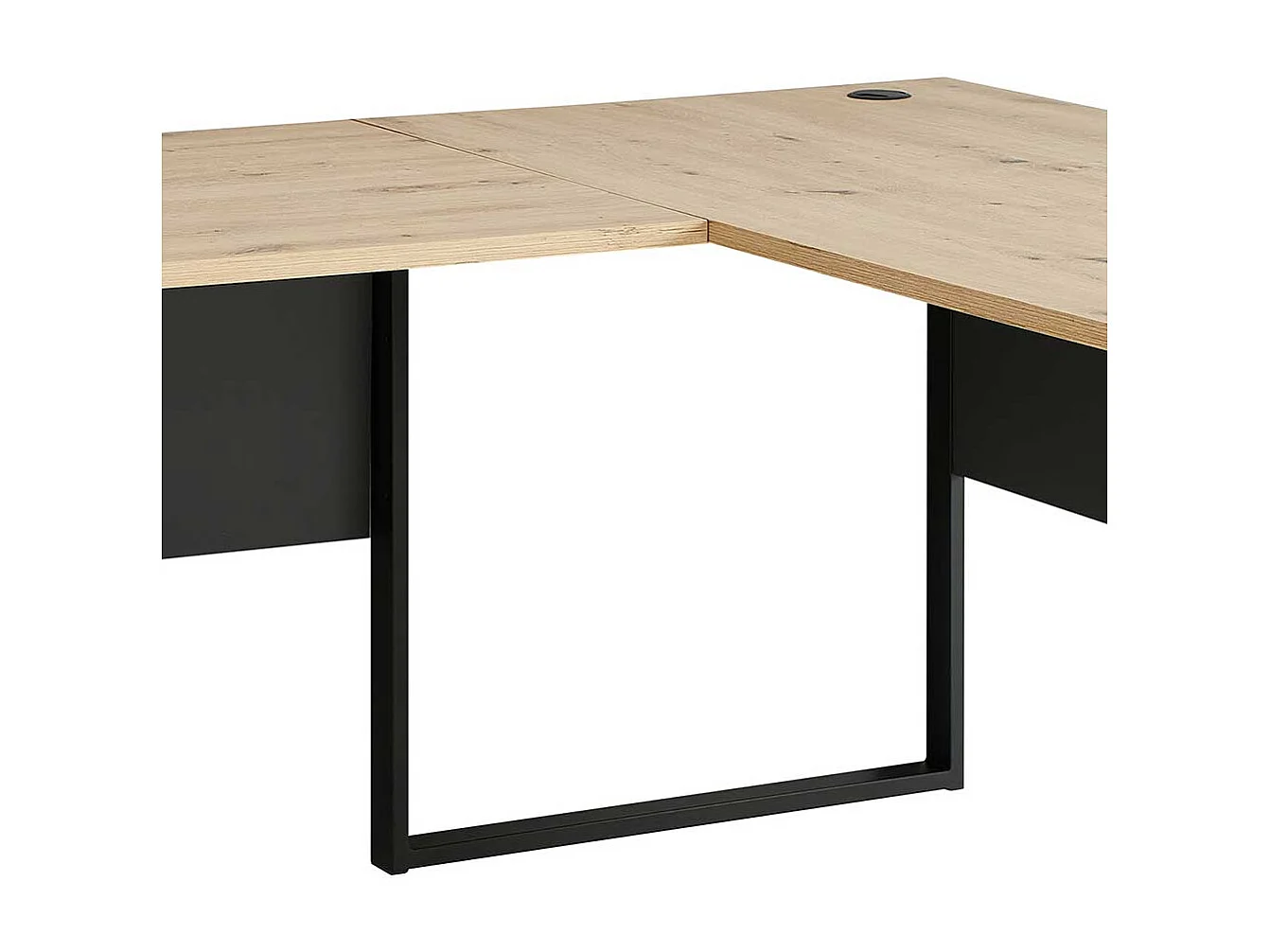 Winkelschreibtische modern in Wildeichefarben Dunkelgrau