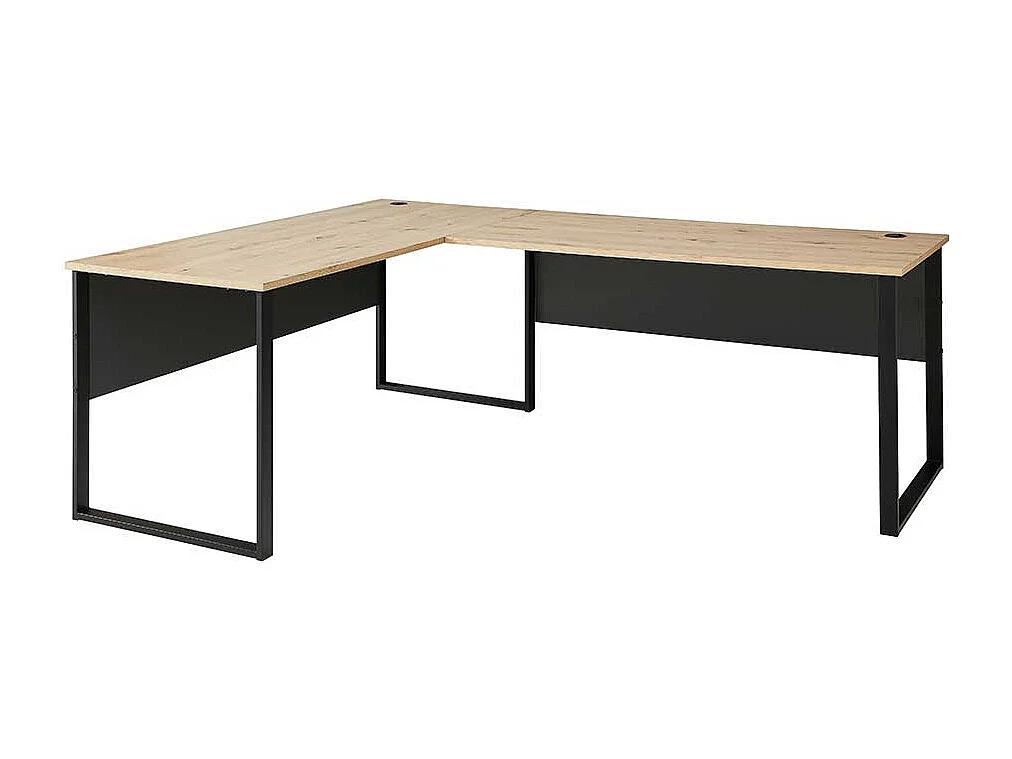 Winkelschreibtische modern in Wildeichefarben Dunkelgrau