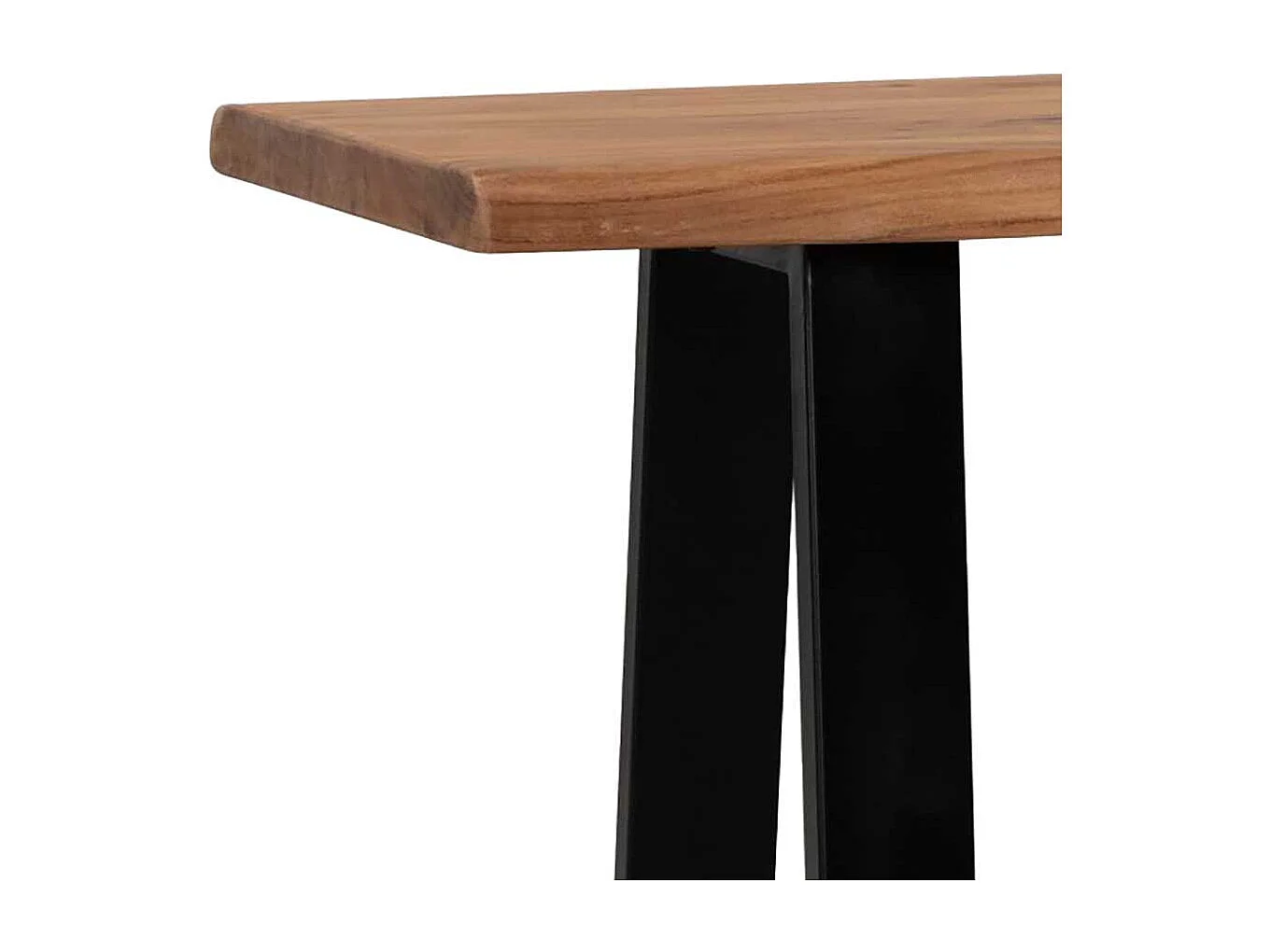 Bürotisch Laptopschreibtisch aus Akazie Massivholz mit Trapezgestell