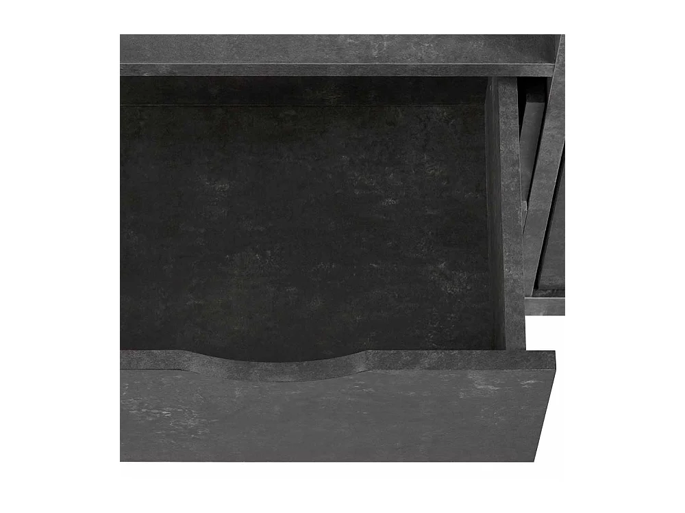 Bürotisch in Weiß und Beton Grau Regalen