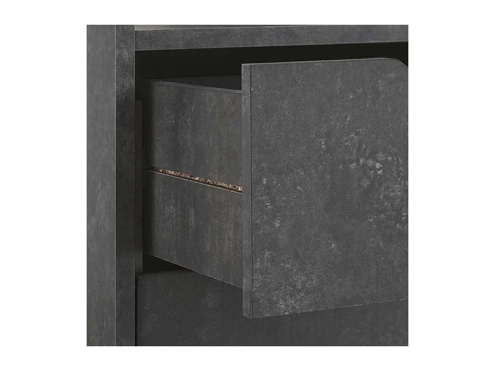 Bürotisch in Weiß und Beton Grau Regalen