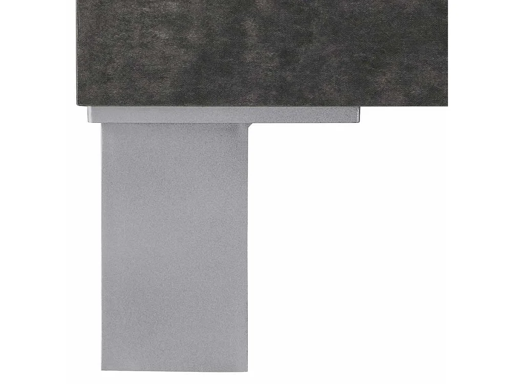 Bürotisch in Weiß und Beton Grau Regalen