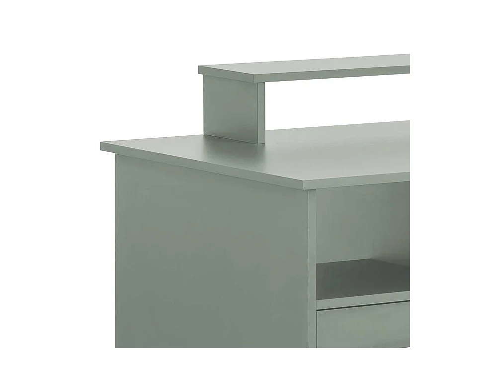Schreibtisch Bürotisch in Graugrün mit drei Schubladen
