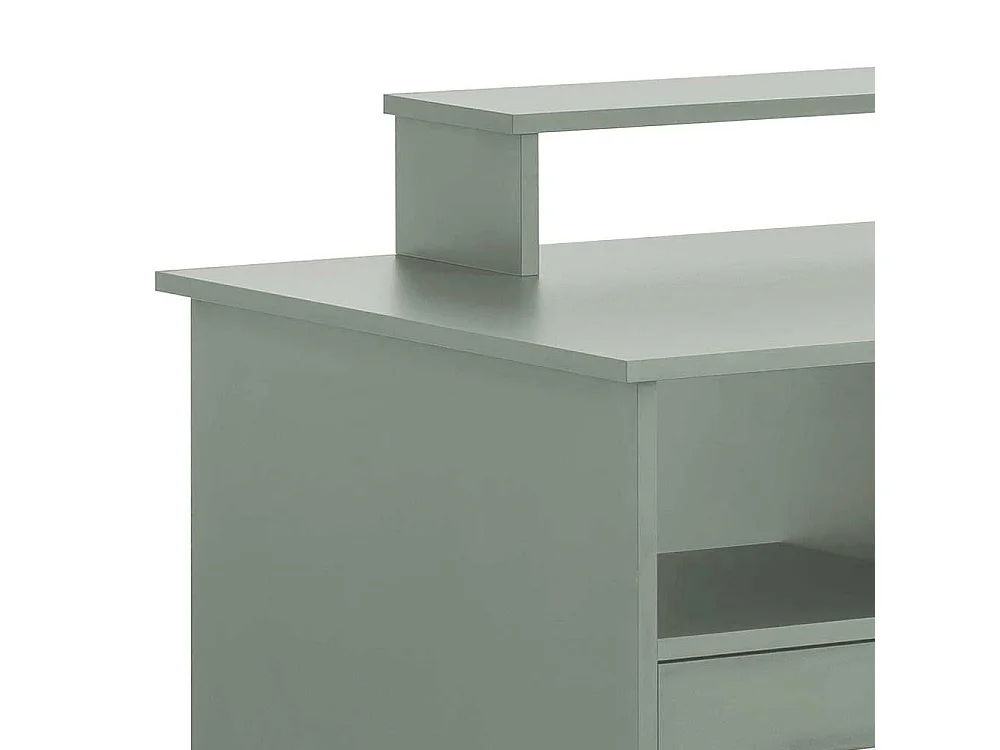 Schreibtisch Bürotisch in Graugrün mit drei Schubladen