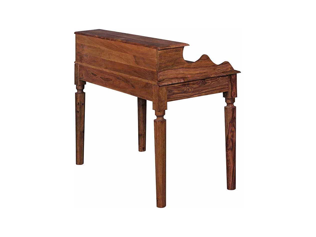 PC Tisch aus Sheesham Massivholz mit Aufsatz