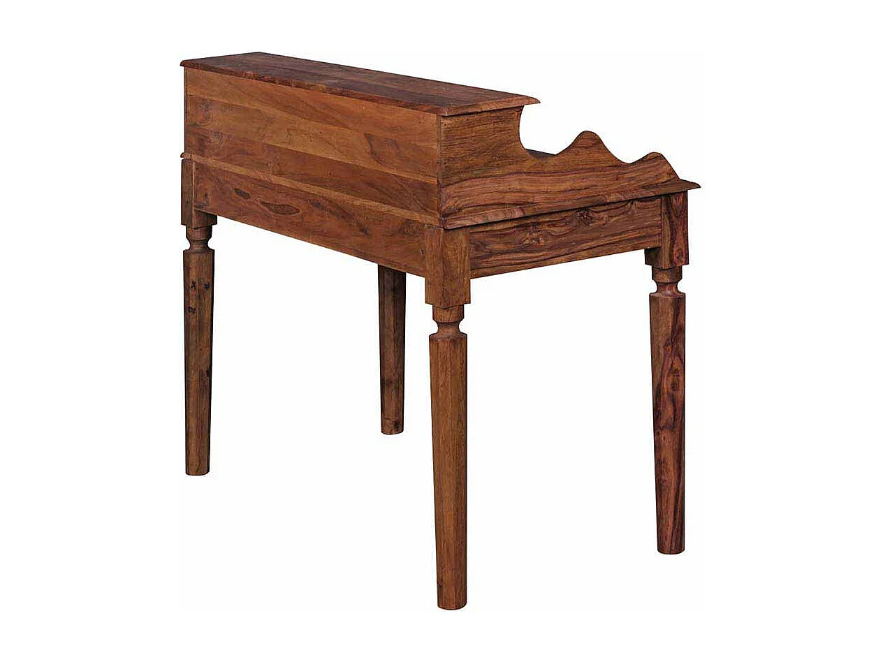 PC Tisch aus Sheesham Massivholz mit Aufsatz