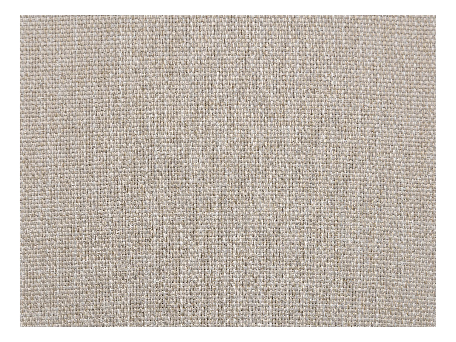 Säng 200 x 200 cm med klädd sänggavel - Tyg - Beige + Madrass - MASSIMO