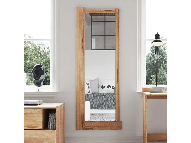 Garderobenspiegel aus Kernbuche Massivholz 60 cm hoch