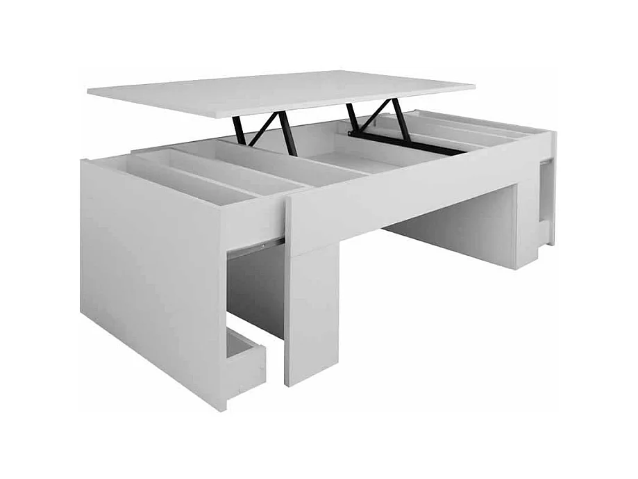 Couchtisch in Weiß hochklappbar