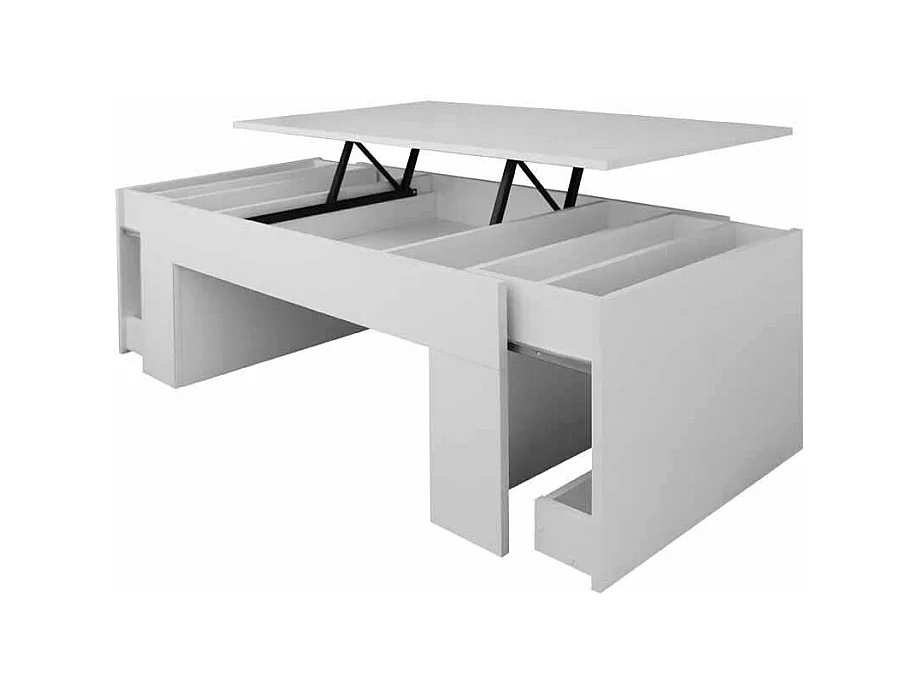 Couchtisch in Weiß hochklappbar