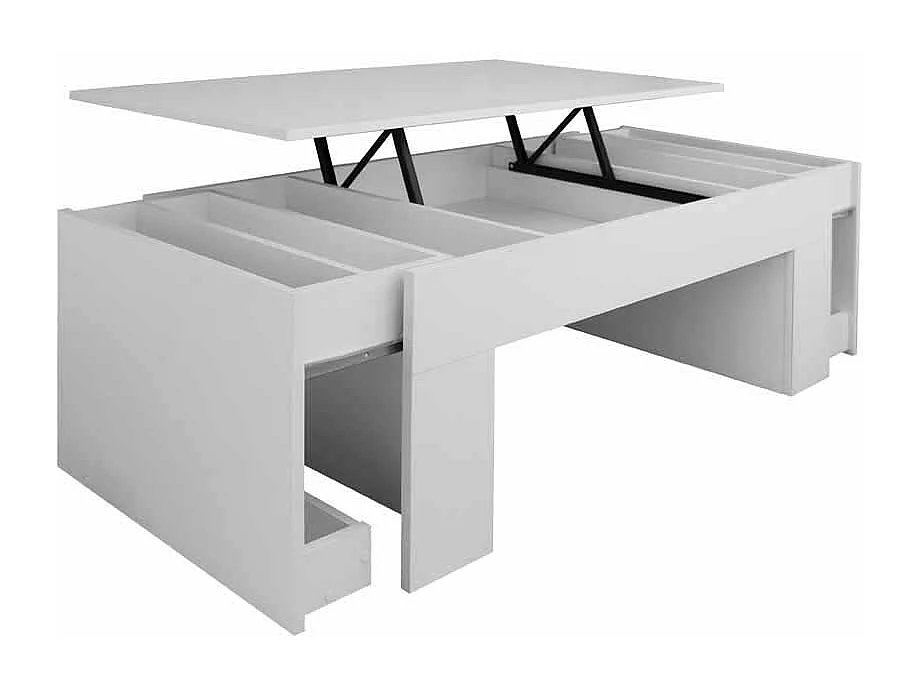 Couchtisch in Weiß hochklappbar