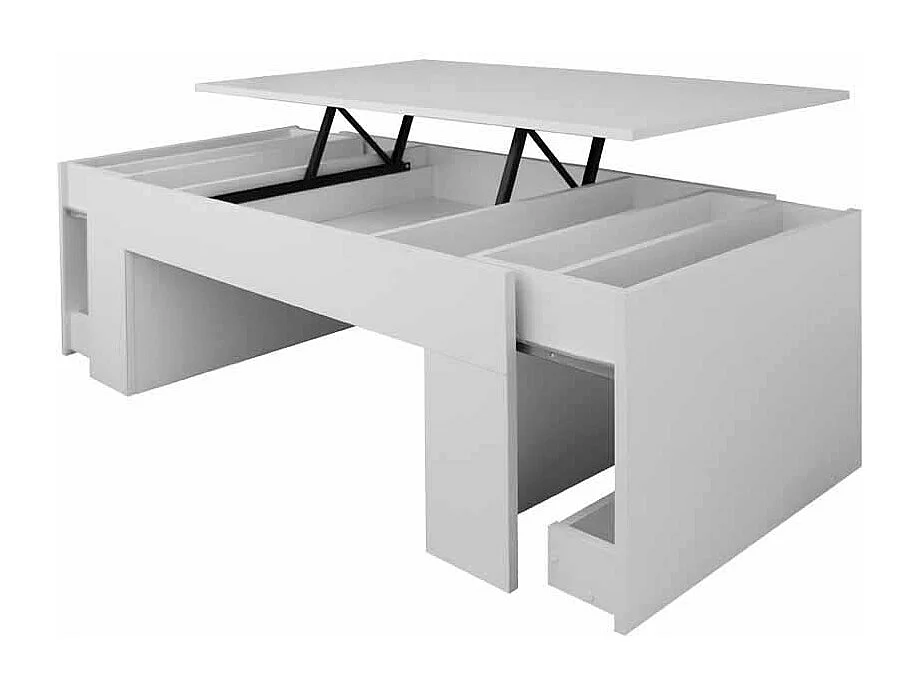 Couchtisch in Weiß hochklappbar