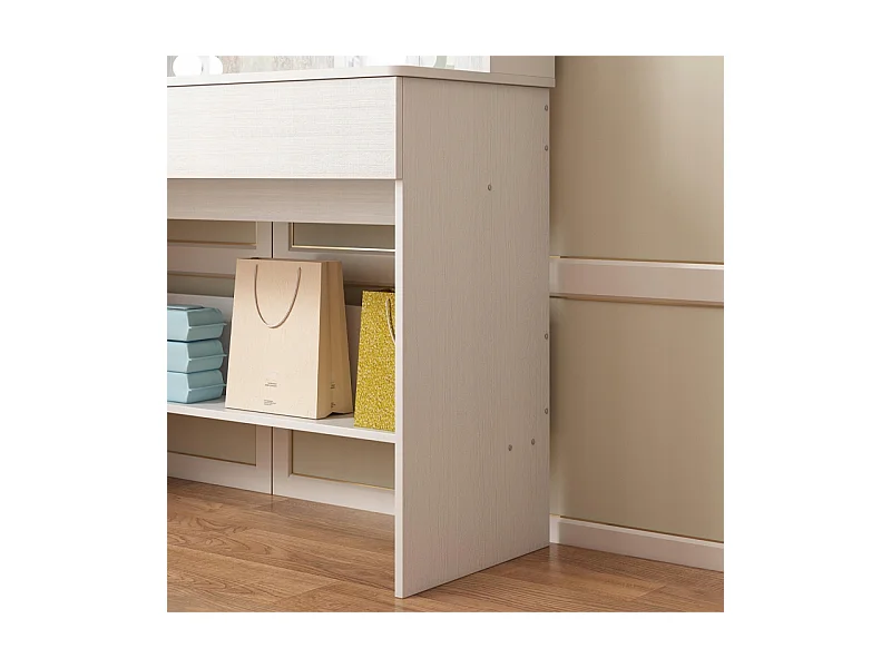 Kosmetik-Schminktisch mit LED-Spiegel, moderner Loft-Stil, 110 cm