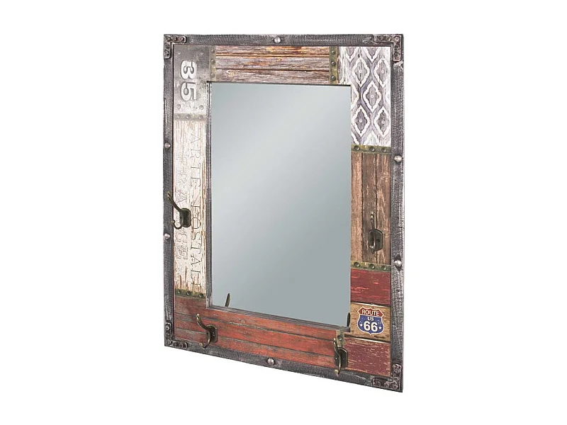 Garderobenspiegel mit Haken Vintage Look