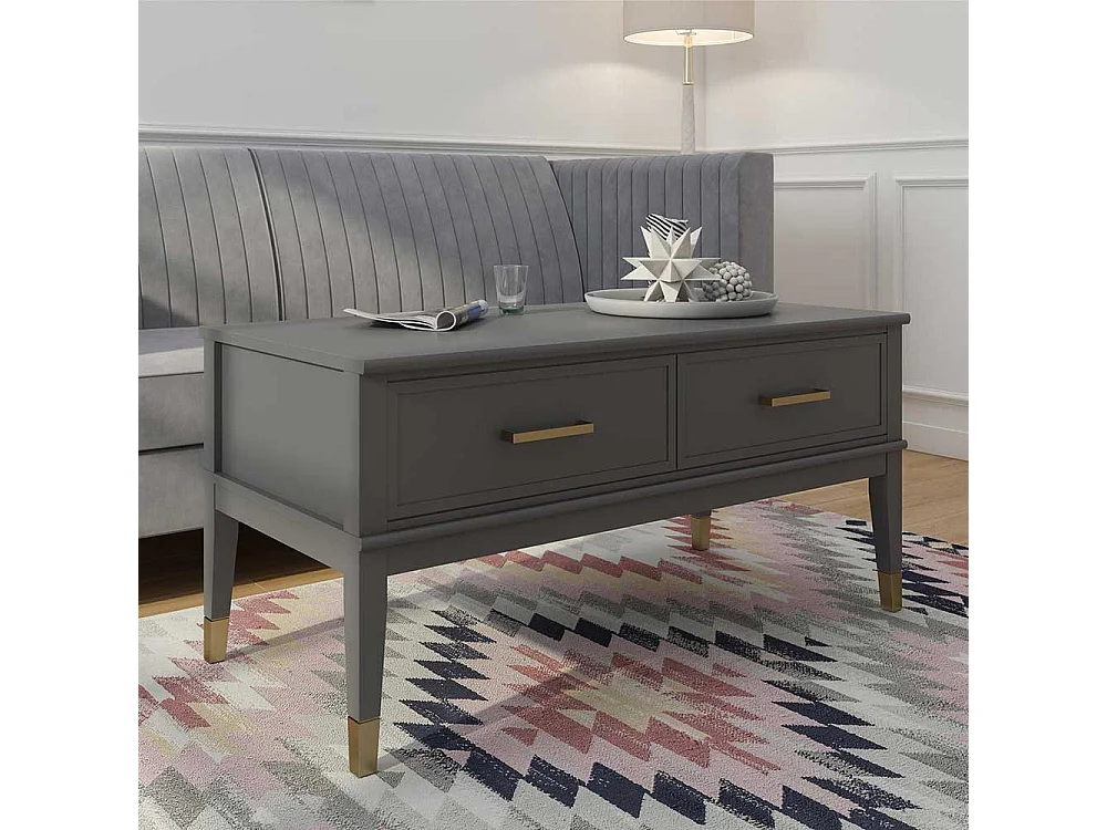 Verstellbarer Couchtisch in Grau hochklappbarer Tischplatte