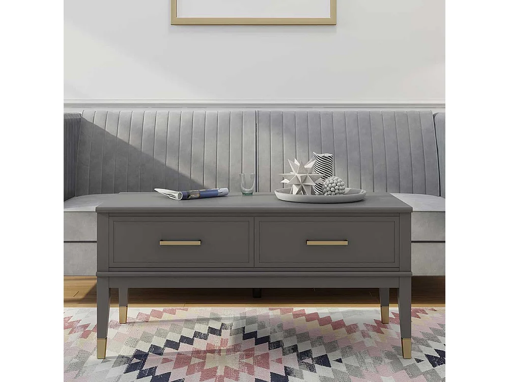 Verstellbarer Couchtisch in Grau hochklappbarer Tischplatte