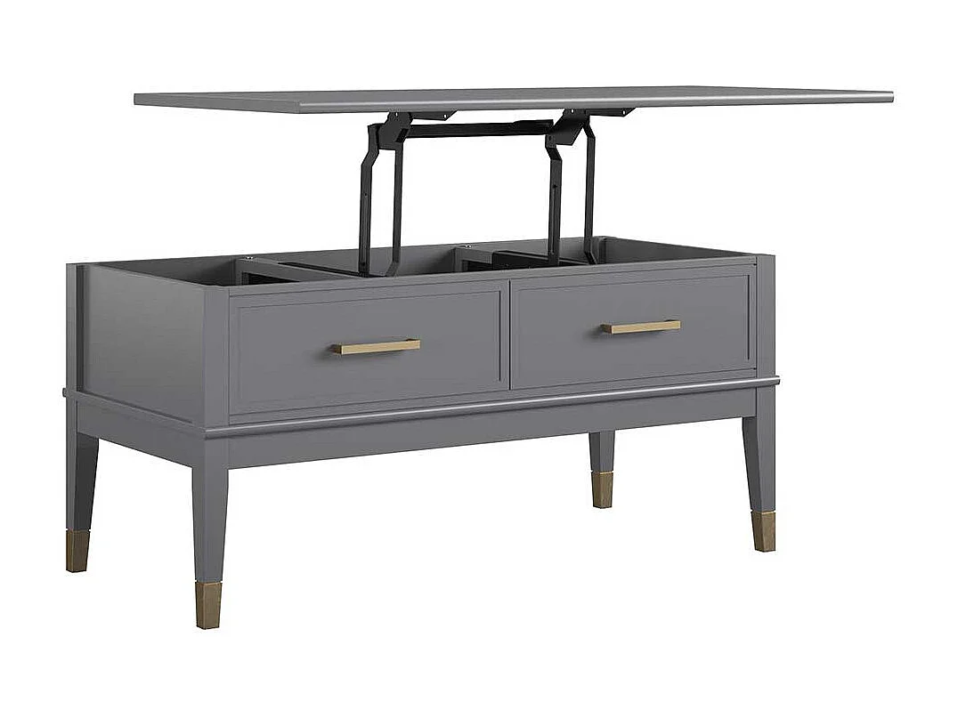 Verstellbarer Couchtisch in Grau hochklappbarer Tischplatte