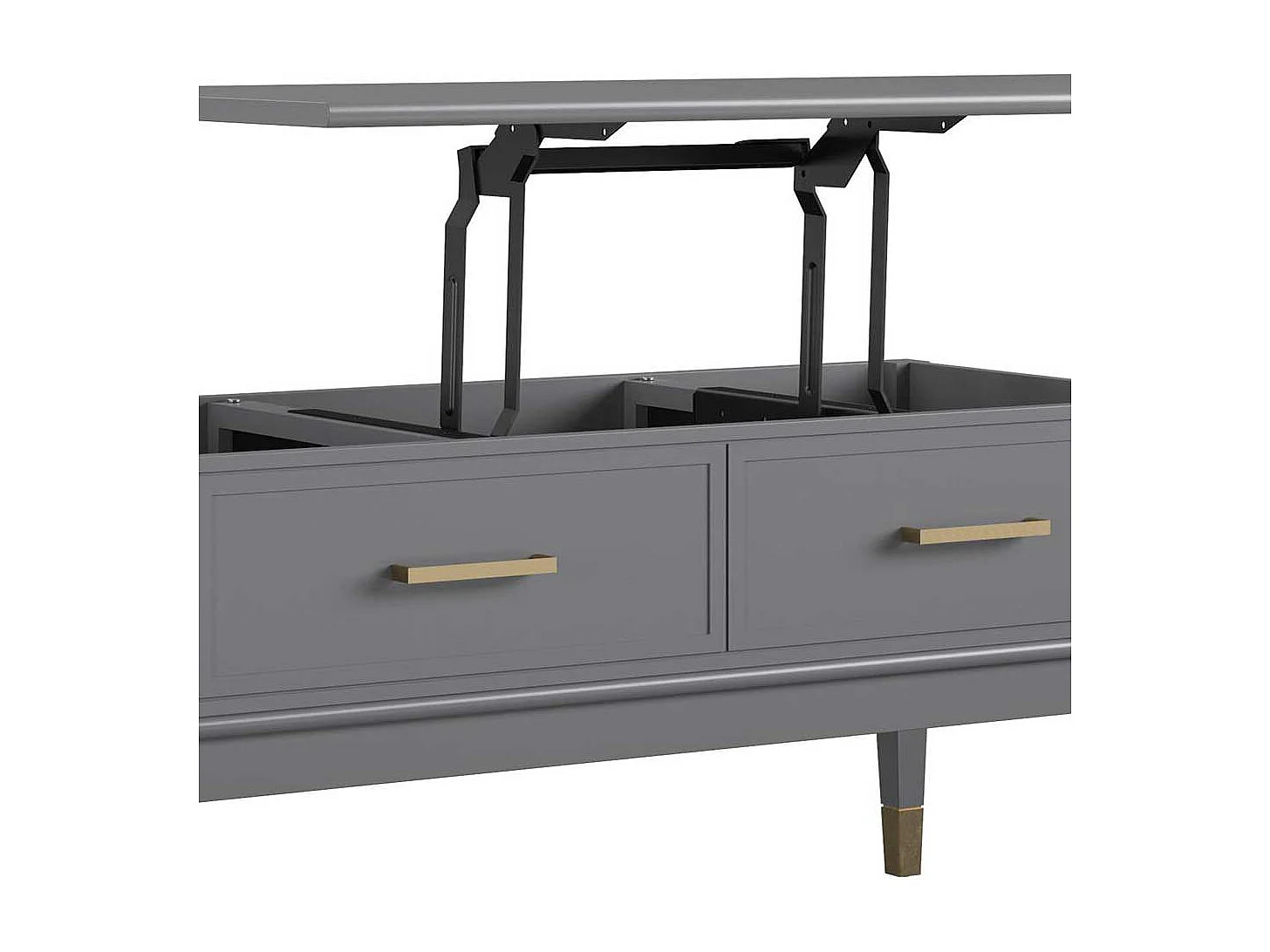 Verstellbarer Couchtisch in Grau hochklappbarer Tischplatte