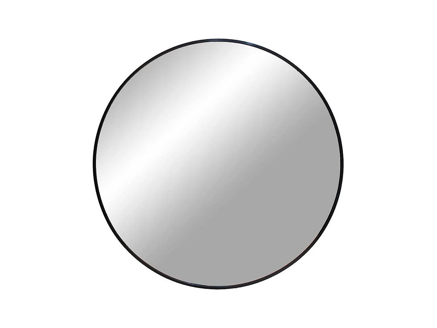 Runder Wandspiegel mit Metallrahmen Schwarz