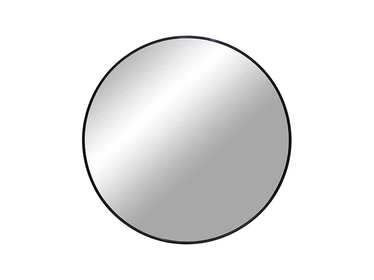 Runder Wandspiegel mit Metallrahmen Schwarz