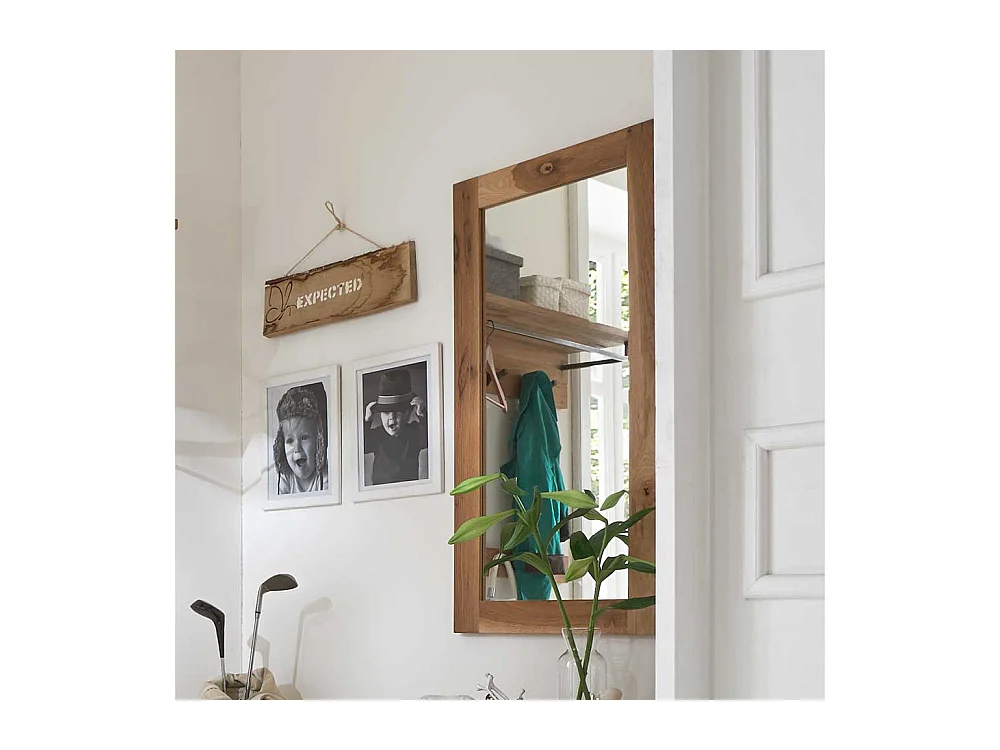 Garderobenspiegel mit Holzrahmen Eiche Massivholz