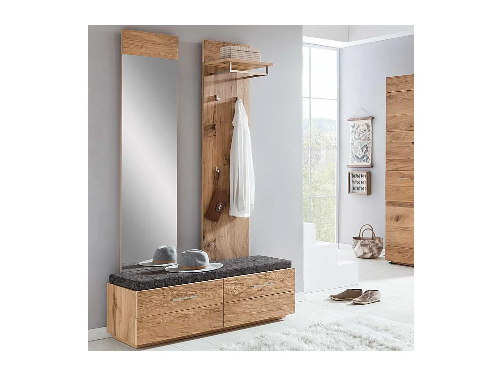 Garderobenspiegel aus Balkeneiche Schichtholz modern