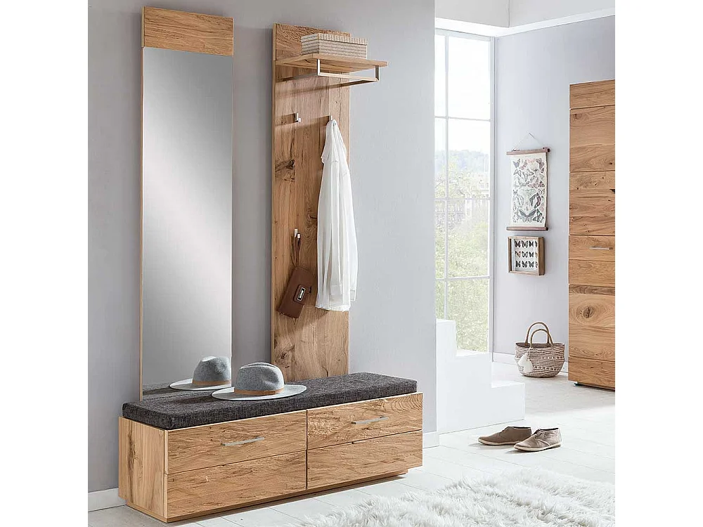 Garderobenspiegel aus Balkeneiche Schichtholz modern