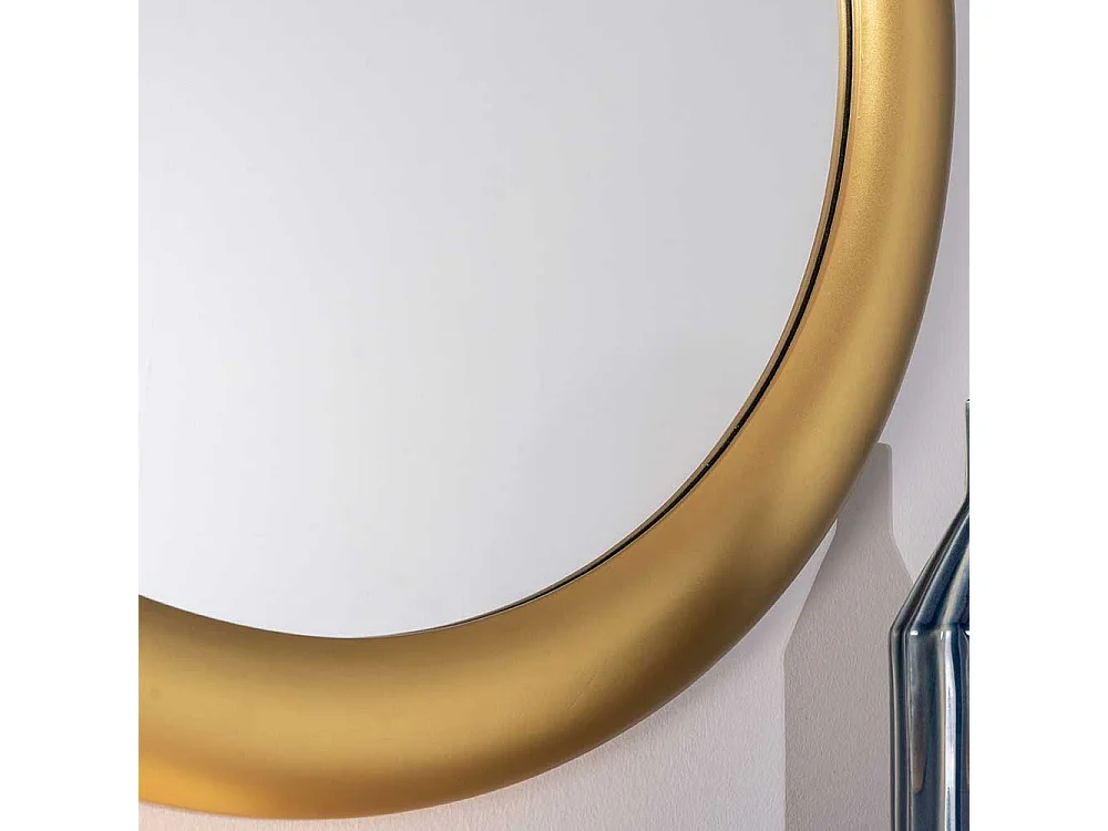 Runder Wandspiegel modern in Goldfarben 80 cm Durchmesser