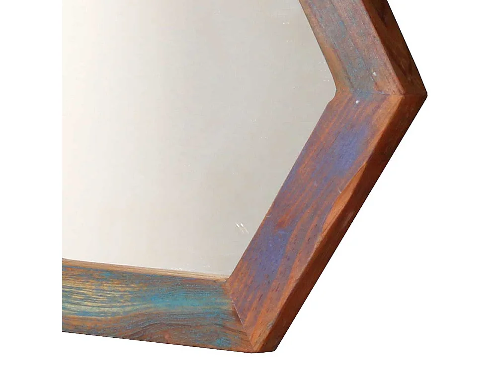 Shabby chic Wandspiegel in Bunt Recyclingholz