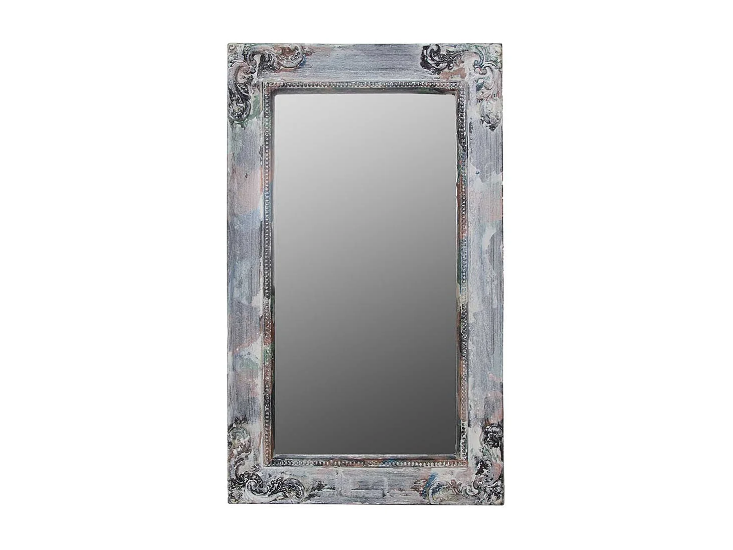 Dielenspiegel im Shabby Chic Stil Grey Wash Holzrahmen