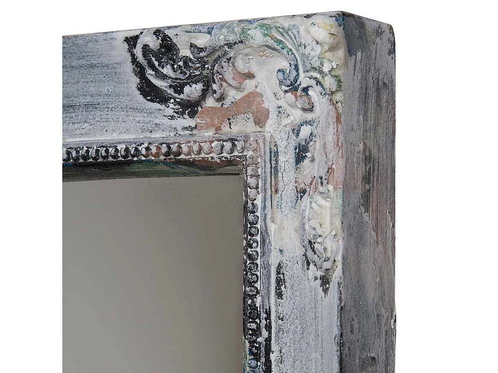 Dielenspiegel im Shabby Chic Stil Grey Wash Holzrahmen