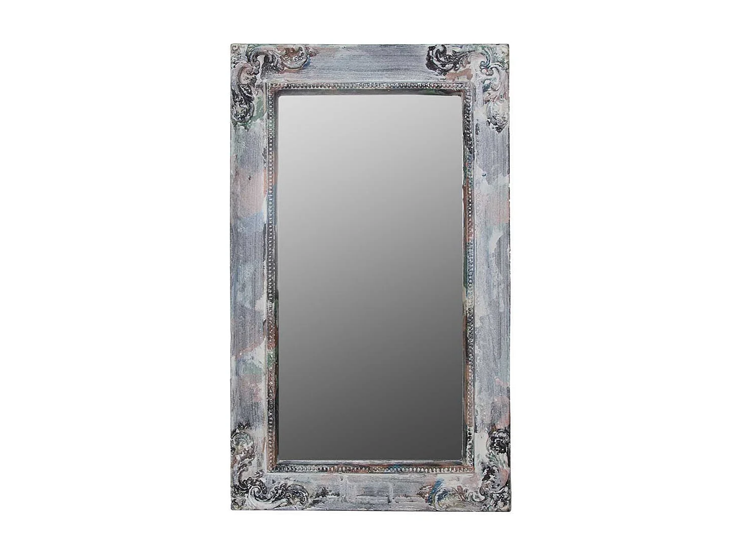 Dielenspiegel im Shabby Chic Stil Grey Wash Holzrahmen