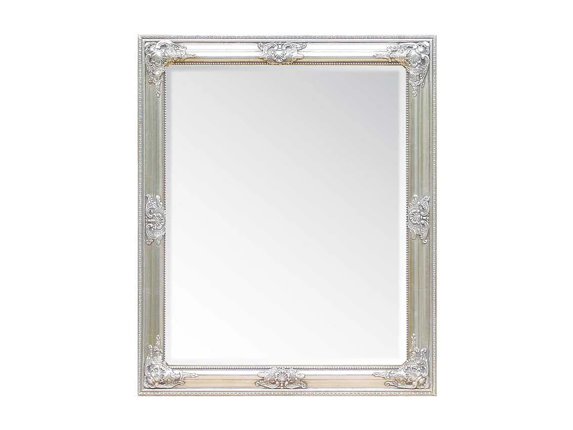 Barock Spiegel in Silber Holzrahmen